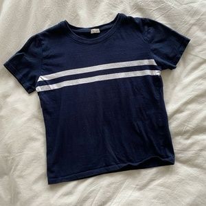 J.GALT navy and white stripe t-shirt